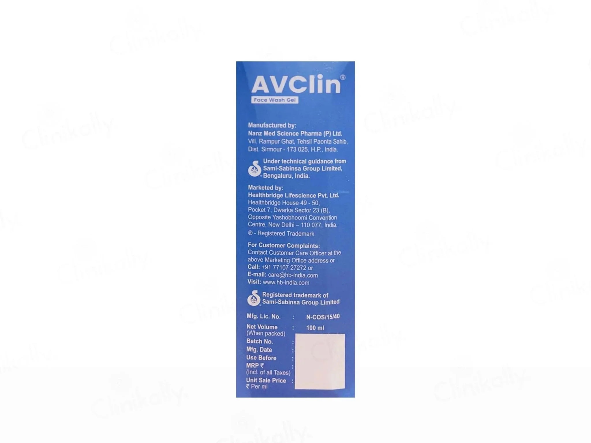 Avclin Face Wash Gel - Atomic Pharmacy