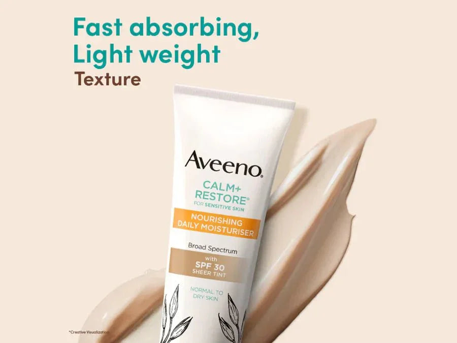 Aveeno Calm+ Restore Nourishing Daily Moisturiser Sheer Tint SPF 30 - Atomic Pharmacy