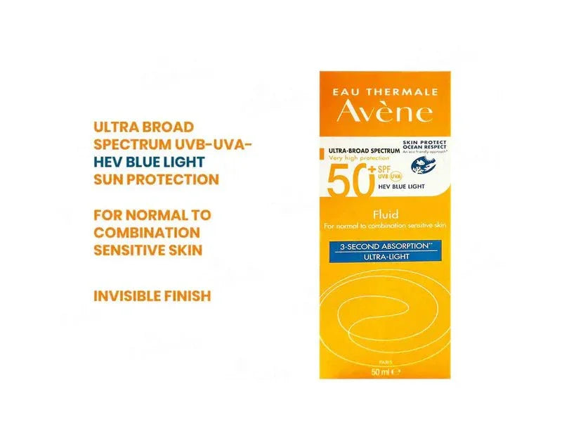 Avene Very High Protection Invisible Finish Sunscreen Cream SPF 50+ + Avene Very High Protection Ultra-Light Sunscreen Fluid SPF 50+ (PACK OF 2) - Atomic Pharmacy