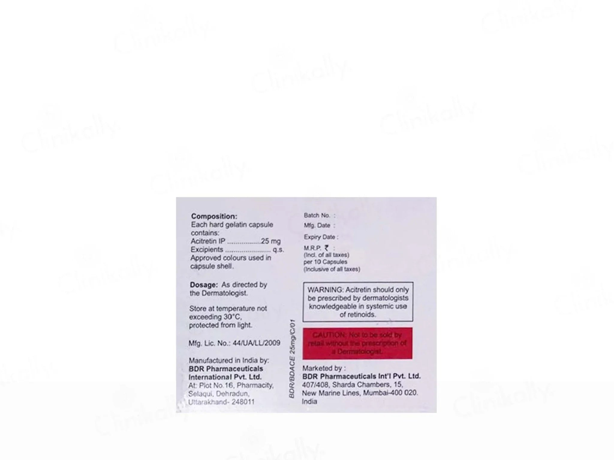 Bdace 25mg Capsule - Atomic Pharmacy