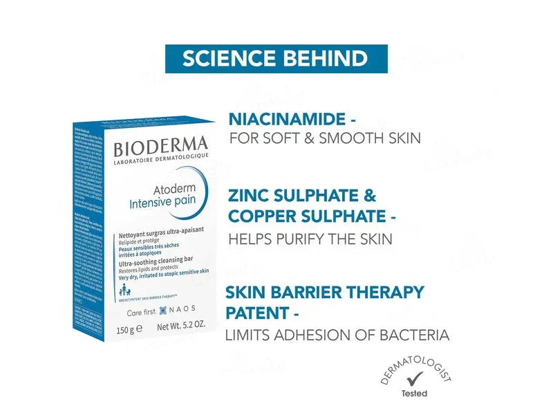 Bioderma Atoderm Intensive Pain Ultra-Soothing Cleansing Bar - Atomic Pharmacy