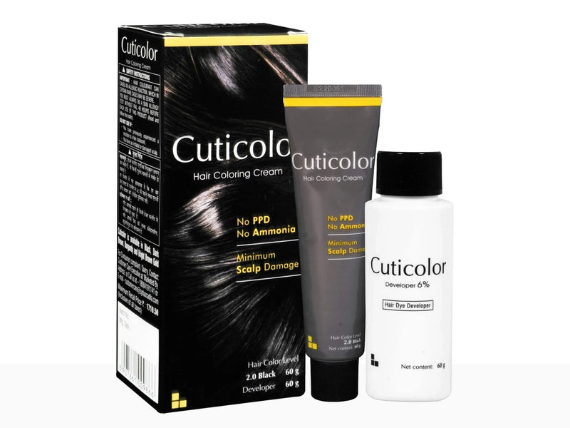 Cuticolor Hair Coloring Cream Black 2.0 - Atomic Pharmacy
