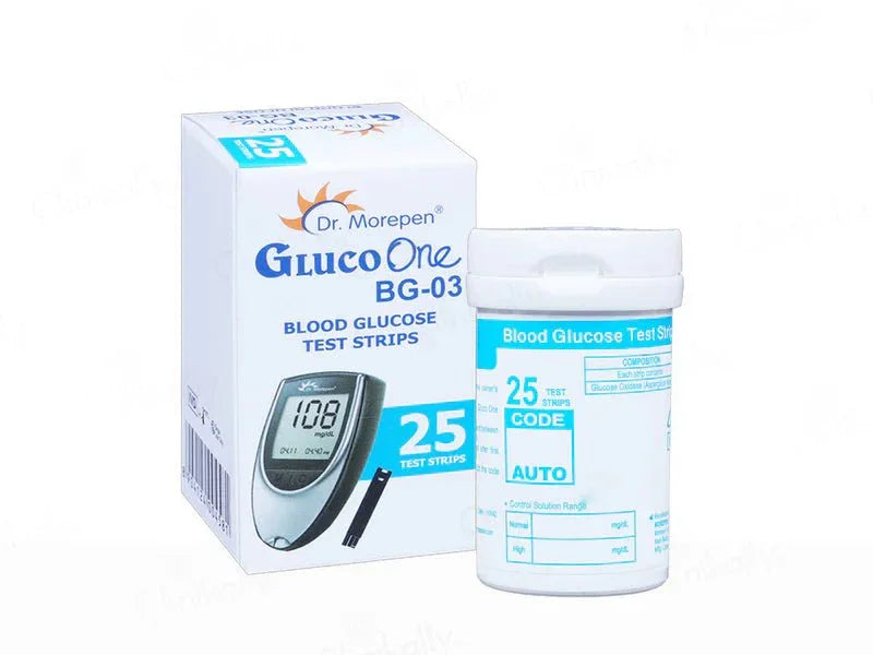 Dr. Morepen GlucoOne BG-03 Blood Glucose Test Strip (Strips Only) - Atomic Pharmacy