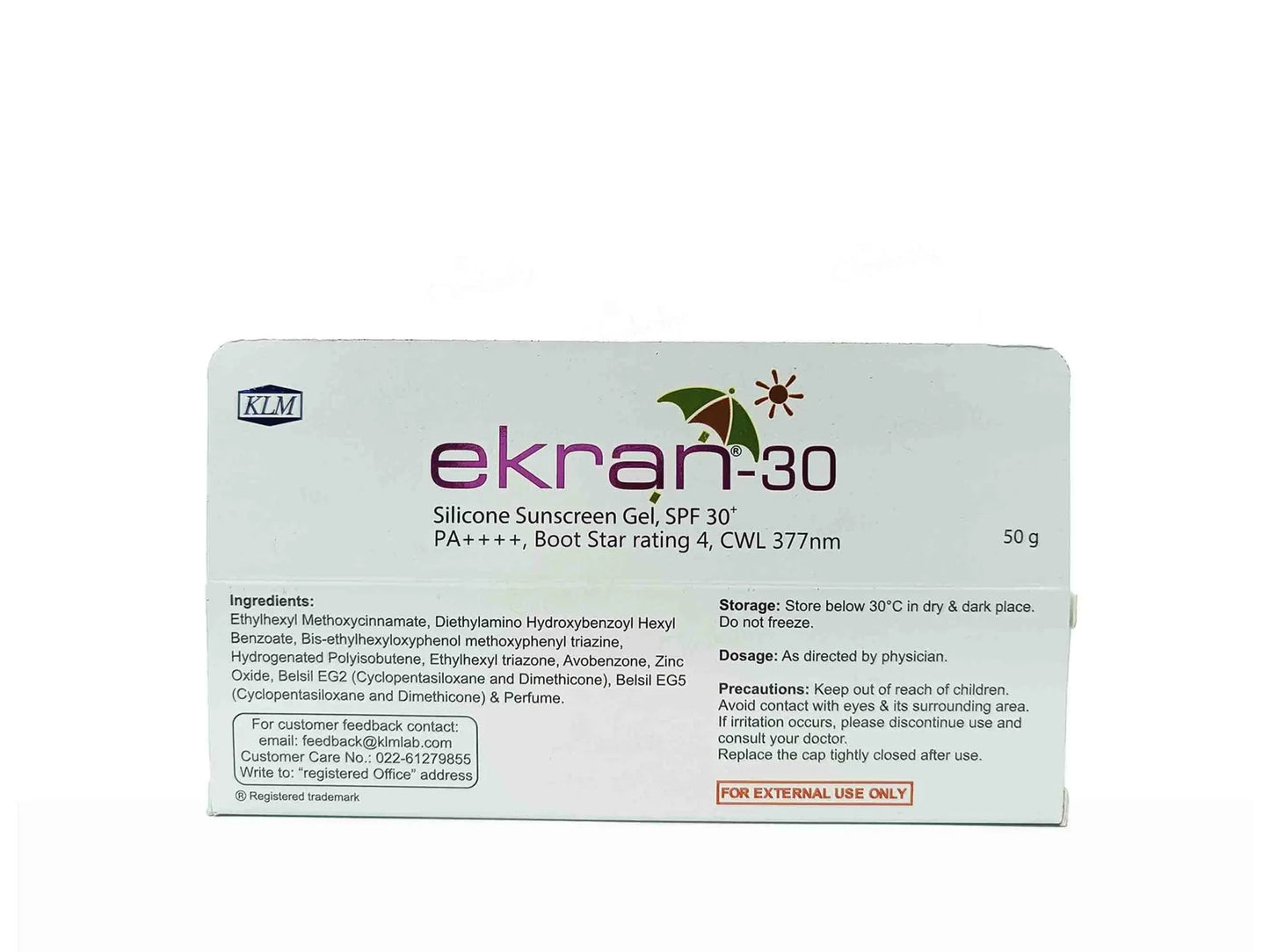Ekran - 30 Silicone Sunscreen Gel SPF 30+/PA++++ - Atomic Pharmacy - Sunscreen