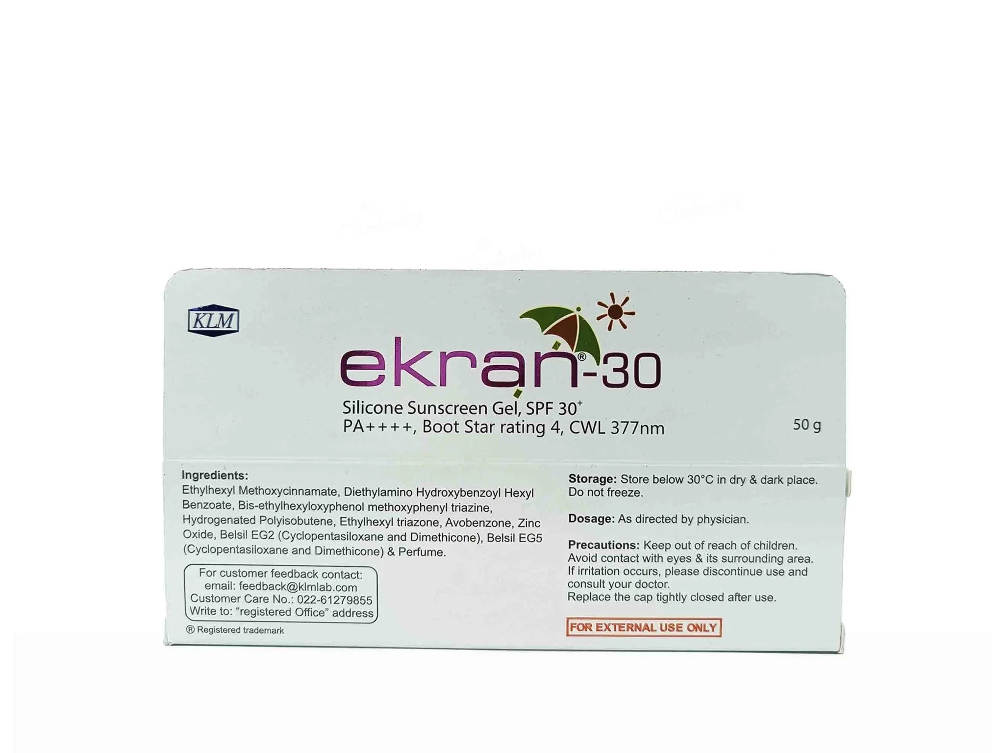 Ekran-30 Silicone Sunscreen Gel SPF 30+/PA++++ - Atomic Pharmacy
