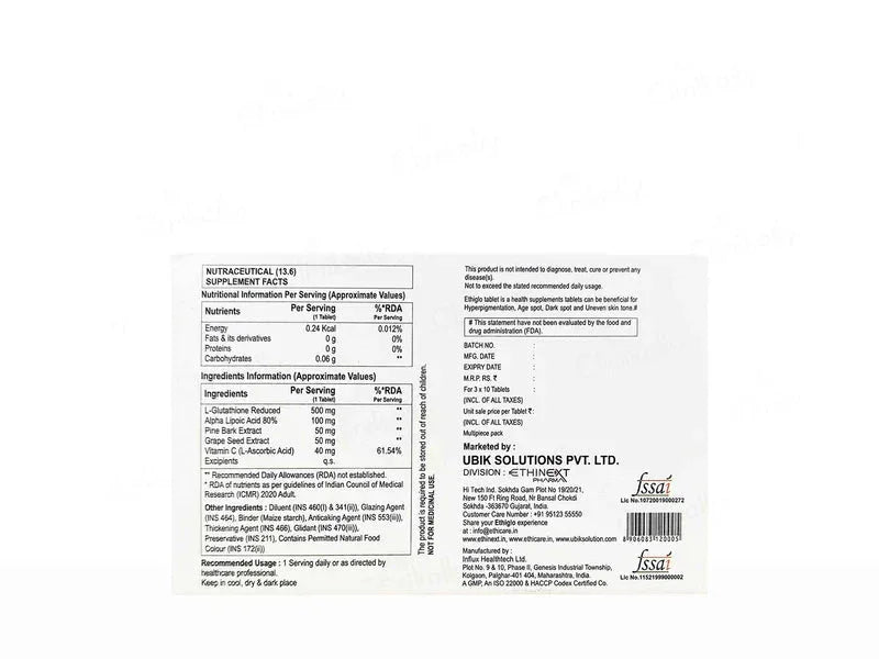 Ethiglo Tablet - Atomic Pharmacy - 