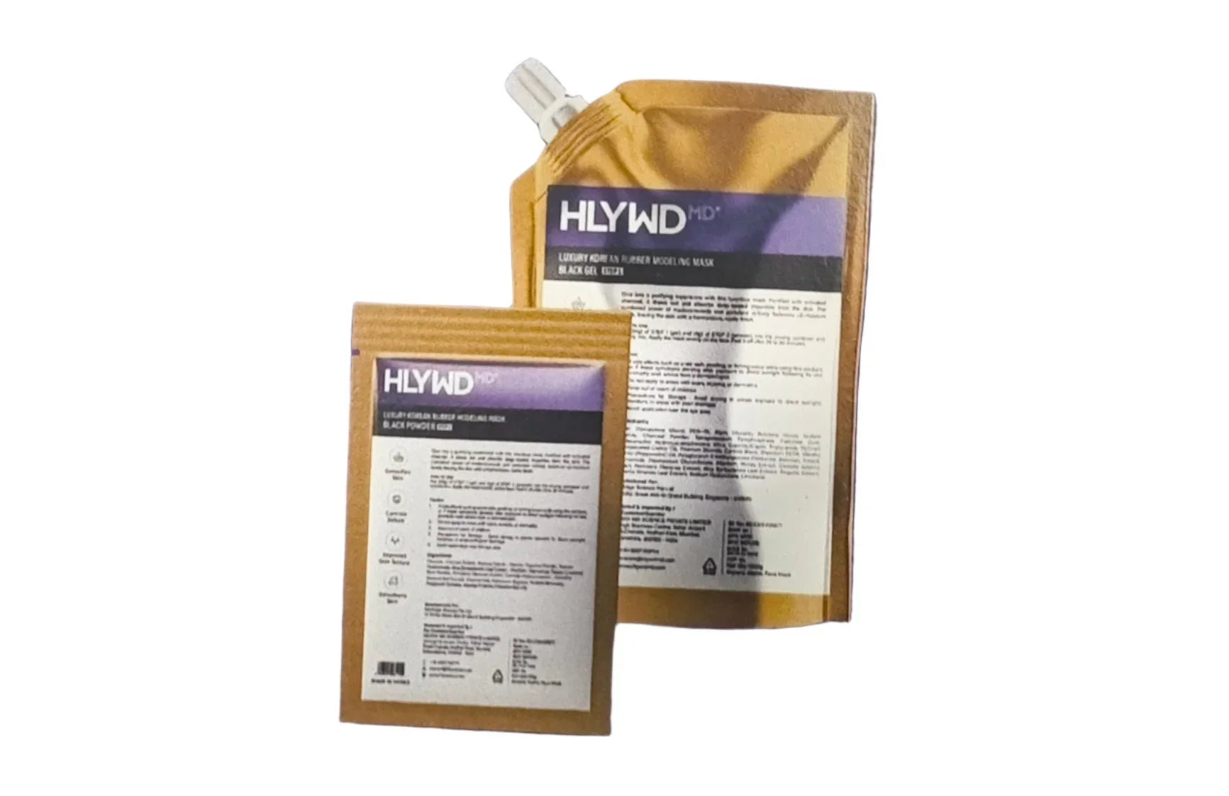 HLYWD MD Luxury Korean Rubber Modeling Mask Black (Black Gel 1000gm + Activating Powder 100gm) - Atomic Pharmacy