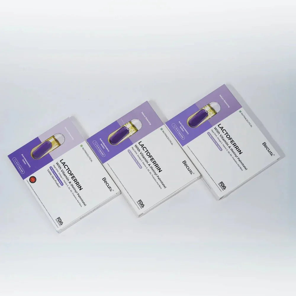 Lactoferrin with Retinyl Palmitate, Omega-3, Vitamin B3,B5, E and Probiotics - Atomic Pharmacy