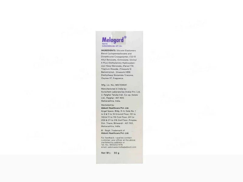 Melagard Matte Sunscreen Gel SPF 30+ PA+++ - Atomic Pharmacy