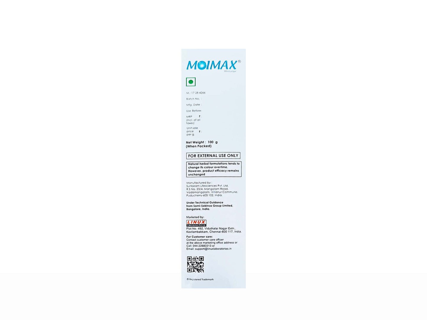 Moimax Moisturizer Cream