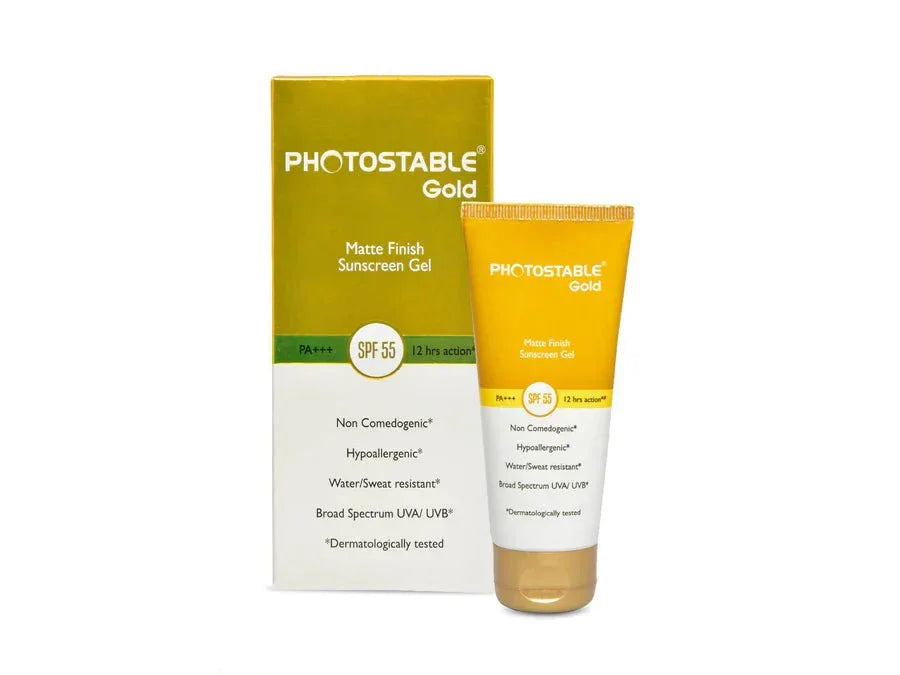 Photostable Gold Matte Finish Sunscreen Gel SPF 55 - Atomic Pharmacy