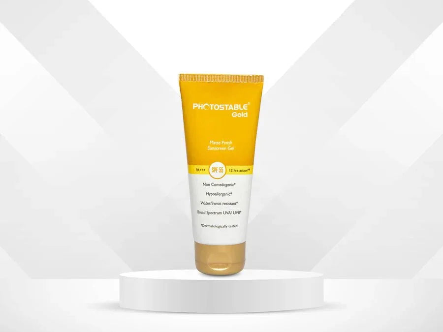 Photostable Gold Matte Finish Sunscreen Gel SPF 55 - Atomic Pharmacy