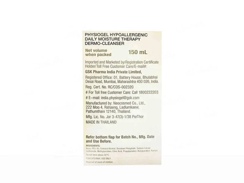Physiogel Hypoallergenic Daily Moisture Therapy Dermo-Cleanser For Dry & Sensitive Skin - Atomic Pharmacy