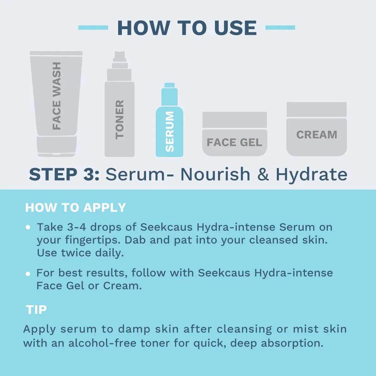 Seekcaus Hydra-intense Face Serum For Men & Women with Aloe vera. - Atomic Pharmacy