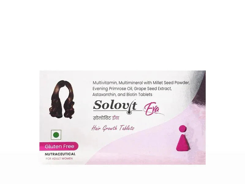 Solovit Eva Hair Growth Nutraceutical Tablet For Adult Women - Atomic Pharmacy