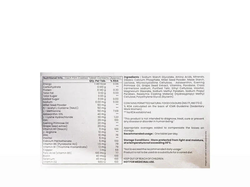 Solovit Eva Hair Growth Nutraceutical Tablet For Adult Women - Atomic Pharmacy