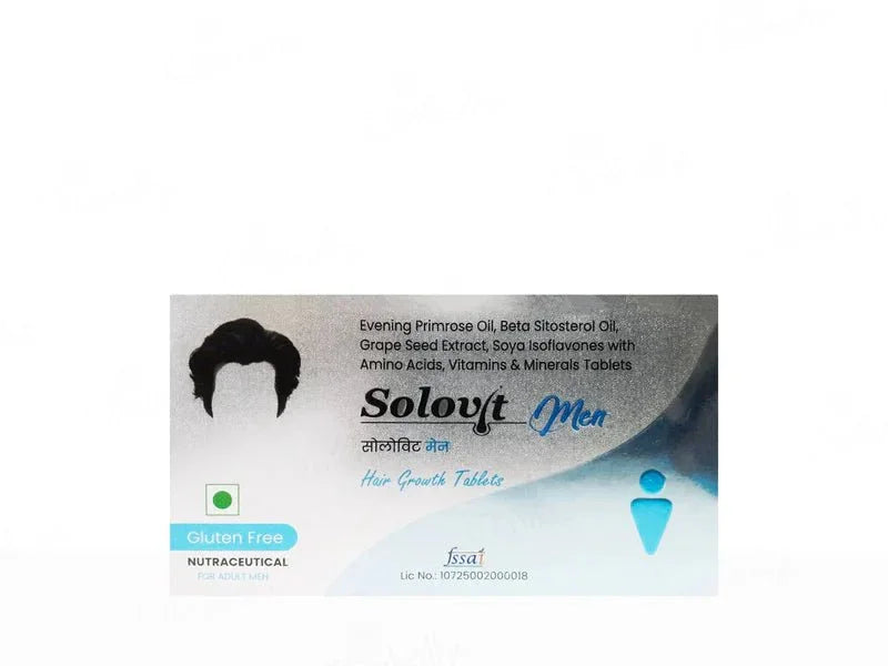 Solovit Men Hair Growth Nutraceutical Tablet For Adult Men - Atomic Pharmacy