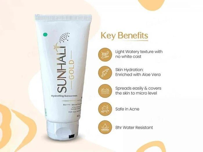Sunhalt Gold Hydrating Sunscreen SPF 50 PA+++ - Atomic Pharmacy