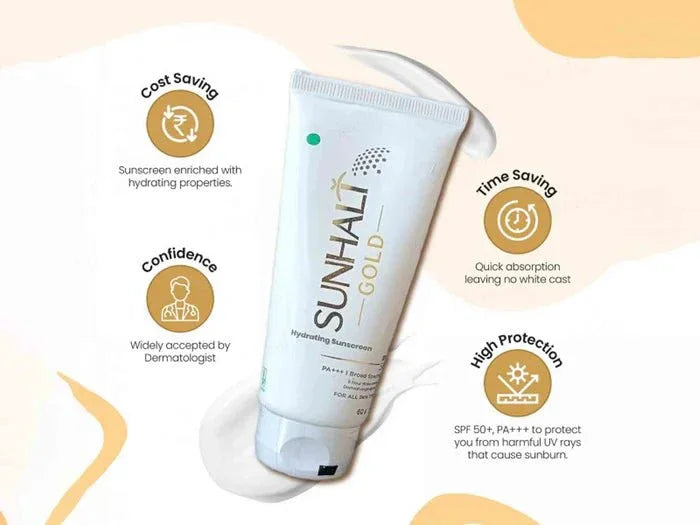 Sunhalt Gold Hydrating Sunscreen SPF 50 PA+++ - Atomic Pharmacy