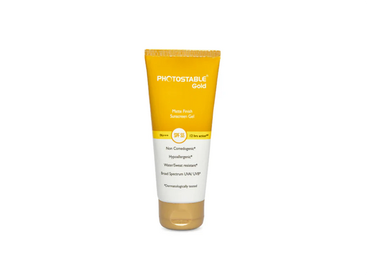 Photostable Gold Matte Finish Sunscreen Gel SPF 55