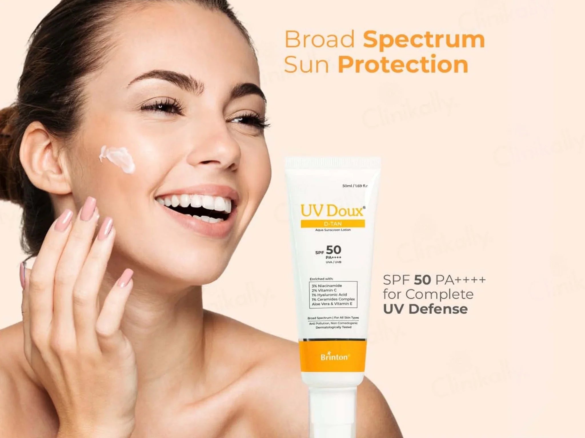 UV Doux D-Tan Aqua Sunscreen Lotion SPF 50 PA++++ - Atomic Pharmacy