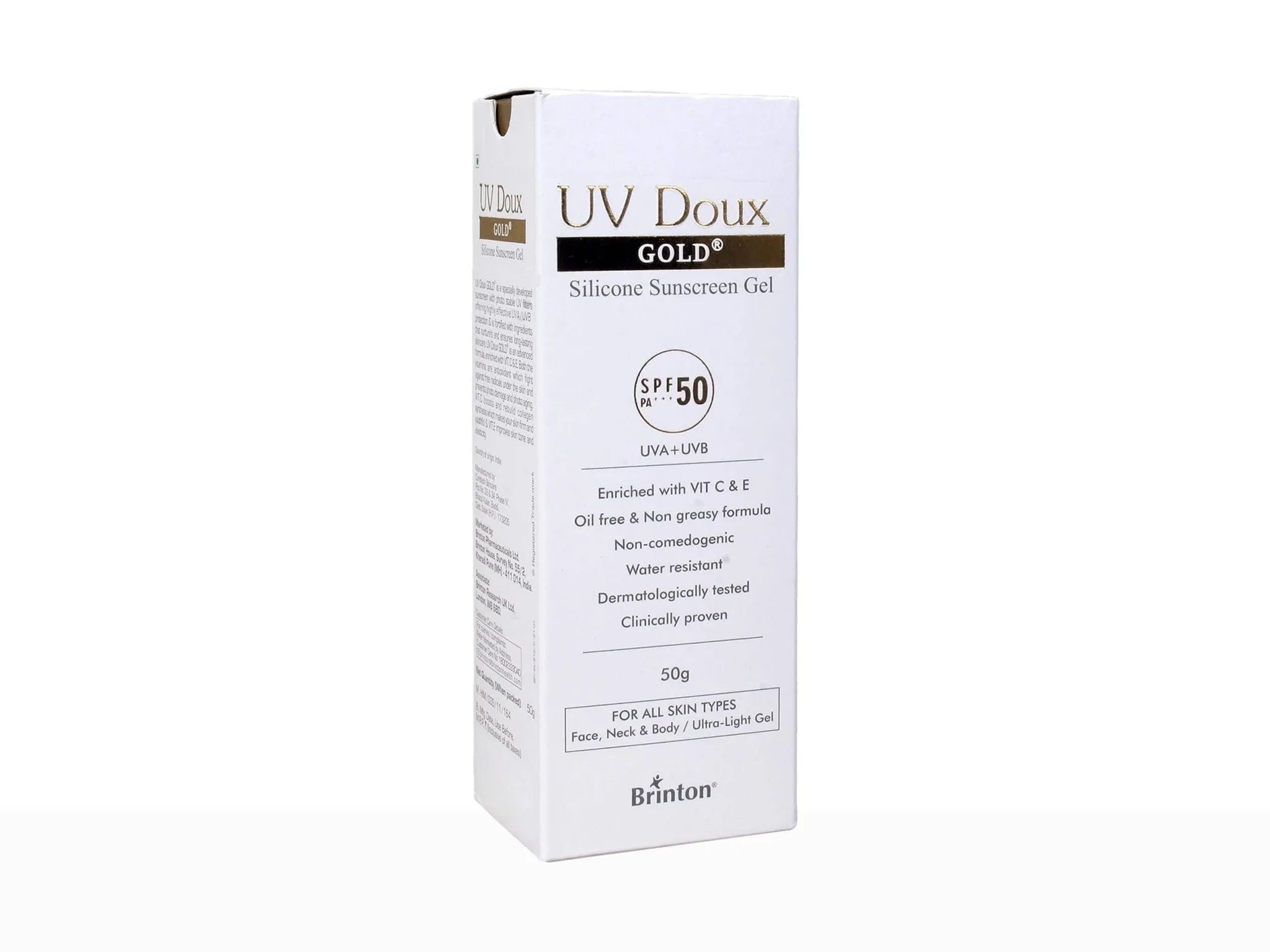 UV Doux Gold Silicone Sunscreen Gel SPF 50 PA+++ - Atomic Pharmacy