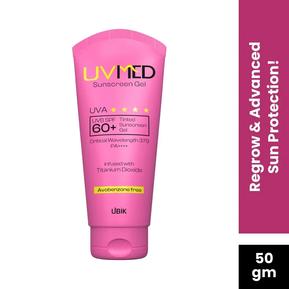 Uvmed Tinted Sunscreen Gel With SPF 50, 50ml - Atomic Pharmacy - Scalp Solution