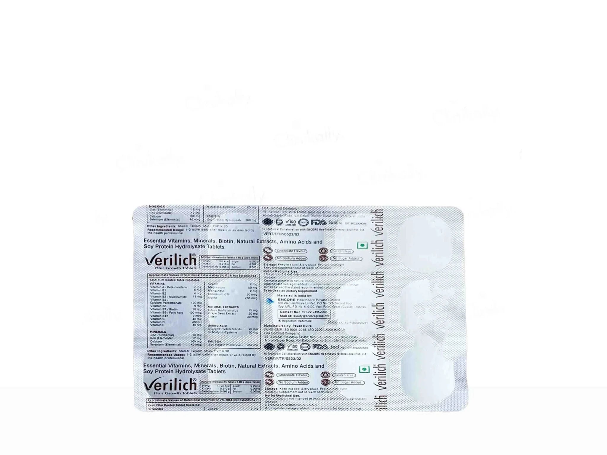 Verilich Hair Growth Tablet - Chocolate Flavour - Atomic Pharmacy