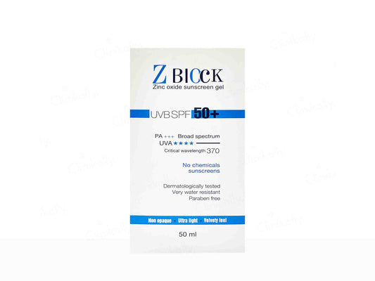 Z Block Zinc Oxide Sunscreen Gel SPF 50+ PA+++