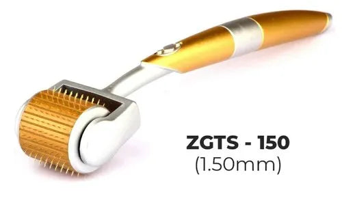 ZGTS Professional Gold Plated 192 Needles Titanium Alloy Derma Roller, Gold, 1.5mm