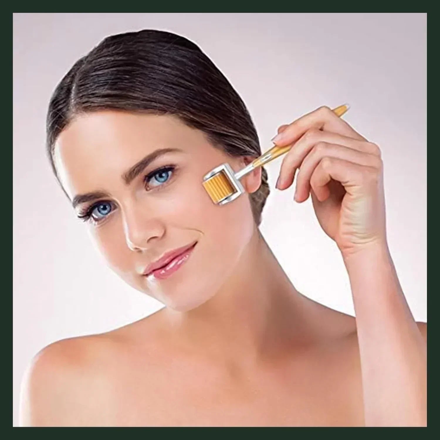 ZGTS Professional Gold Plated 192 Needles Titanium Alloy Derma Roller, Gold, 2.5 mm - Atomic Pharmacy